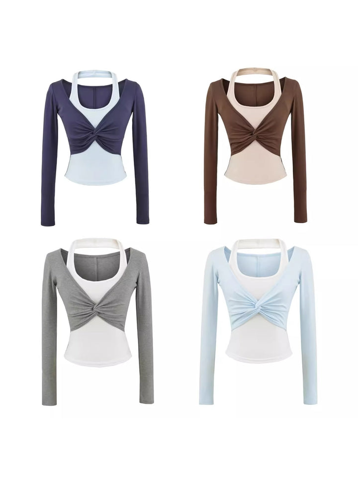 レイヤードツイストデザイントップス