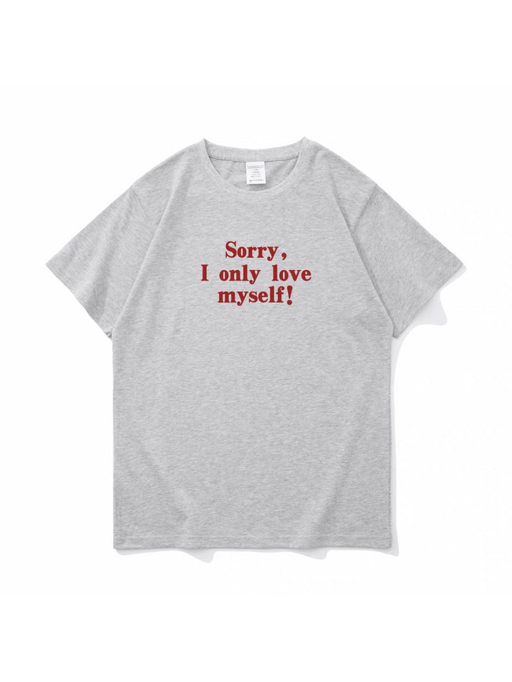 love myself ロゴプリントTシャツ