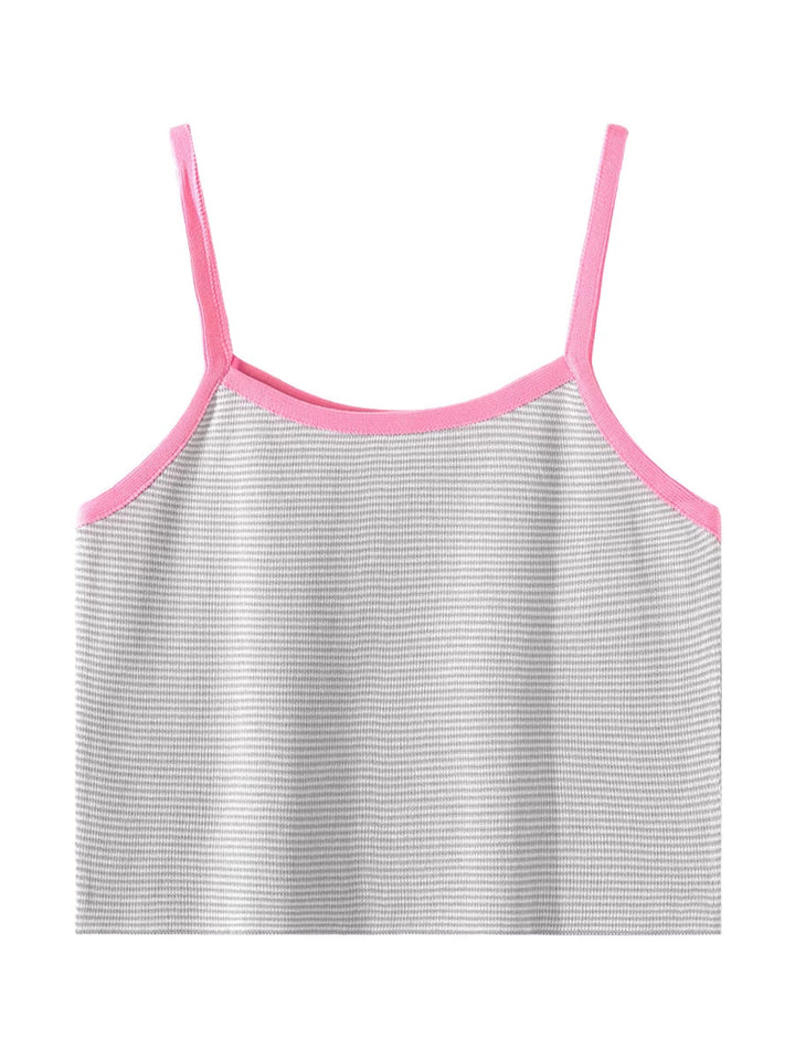 ハートモチーフボーダーバイカラーキャミソール