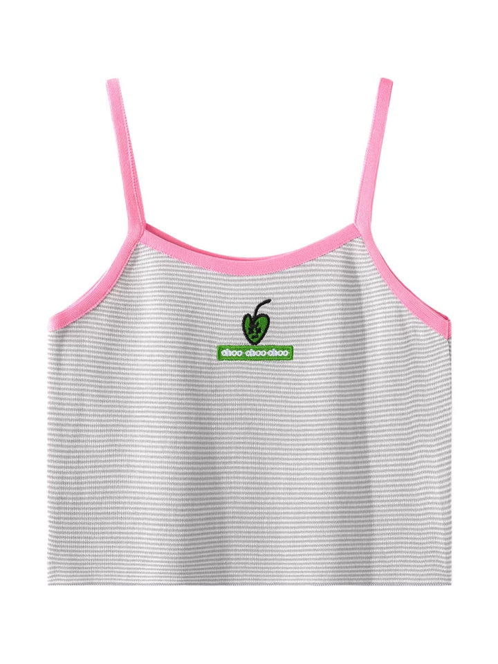 ハートモチーフボーダーバイカラーキャミソール