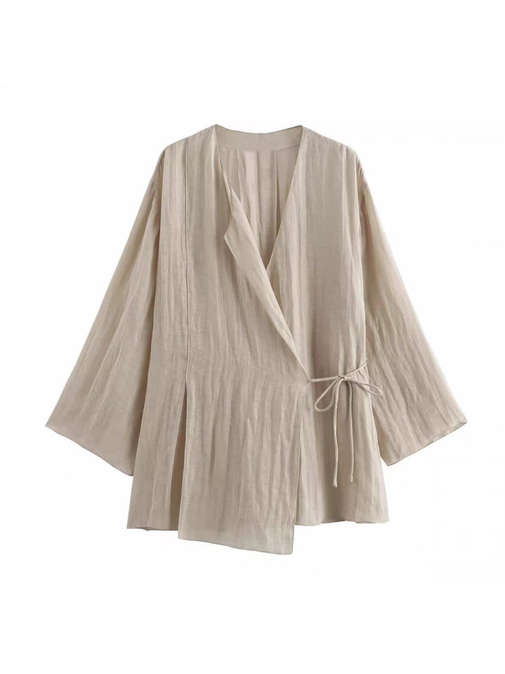 リネンライクカシュクールブラウス