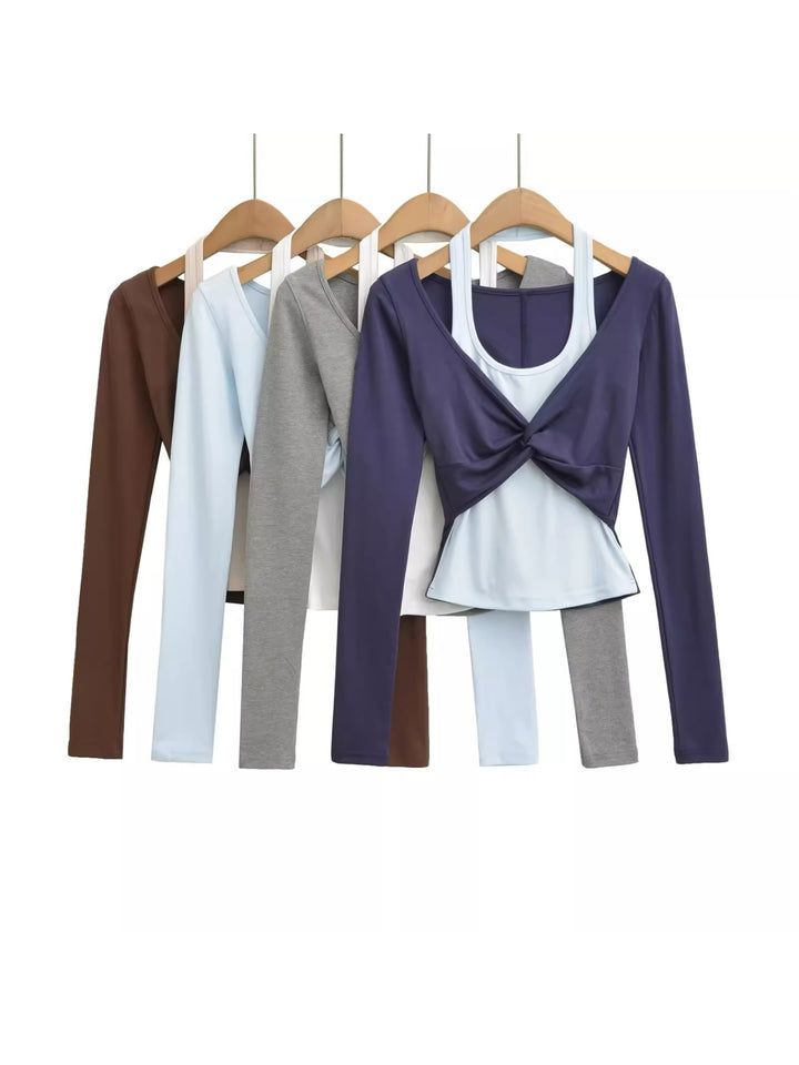 レイヤードツイストデザイントップス