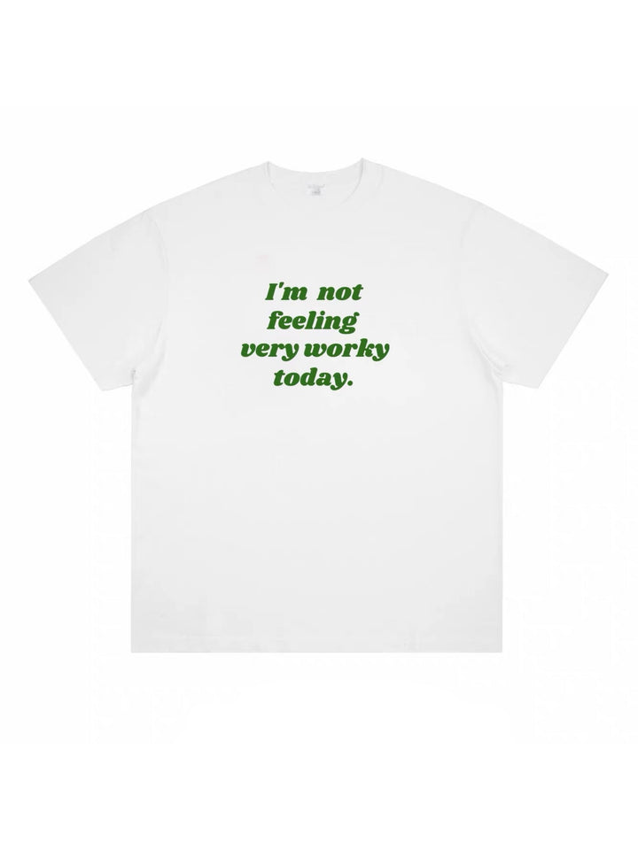 not feeling workyロゴプリントTシャツ