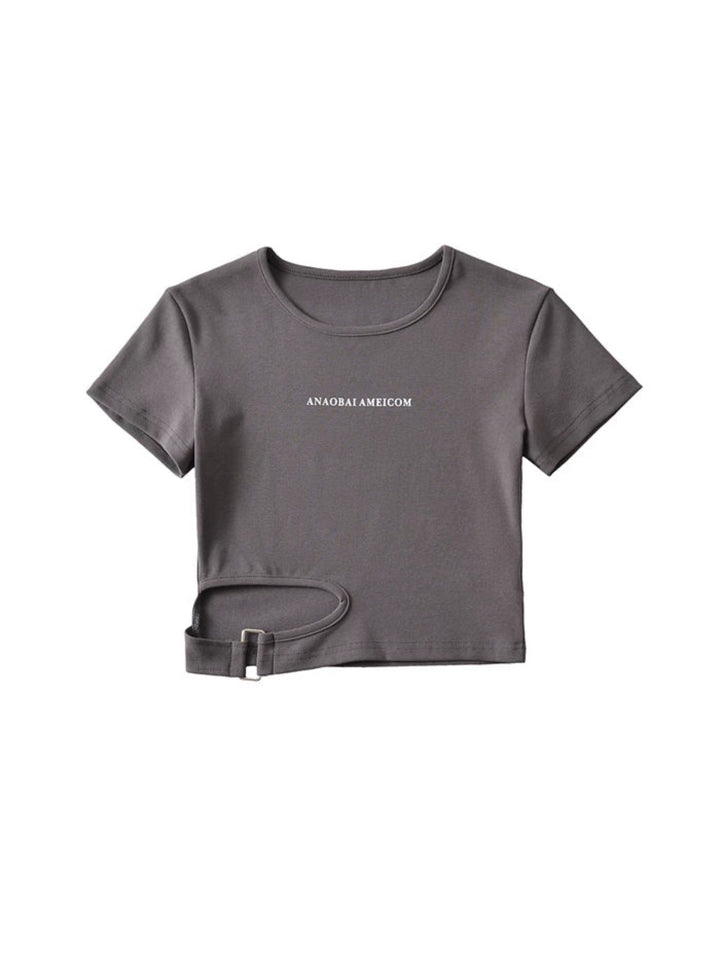 バックルヘムフィットTシャツ