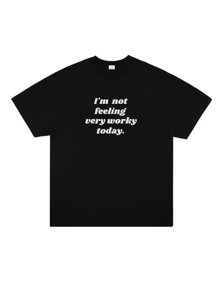 not feeling workyロゴプリントTシャツ
