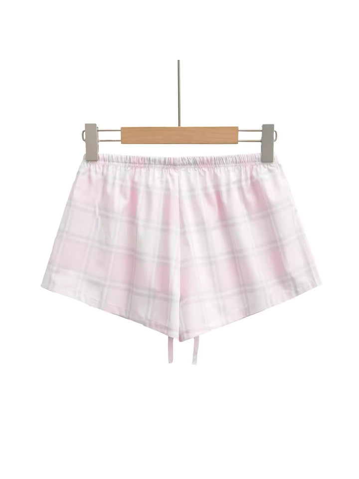 パステルチェックルームショートパンツ