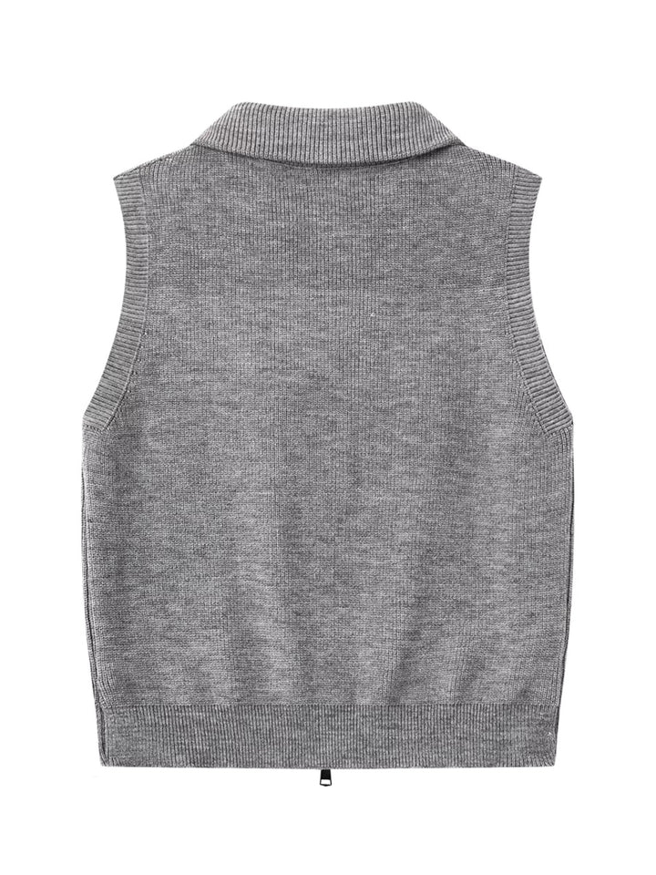 ジップアップサマーニットベスト