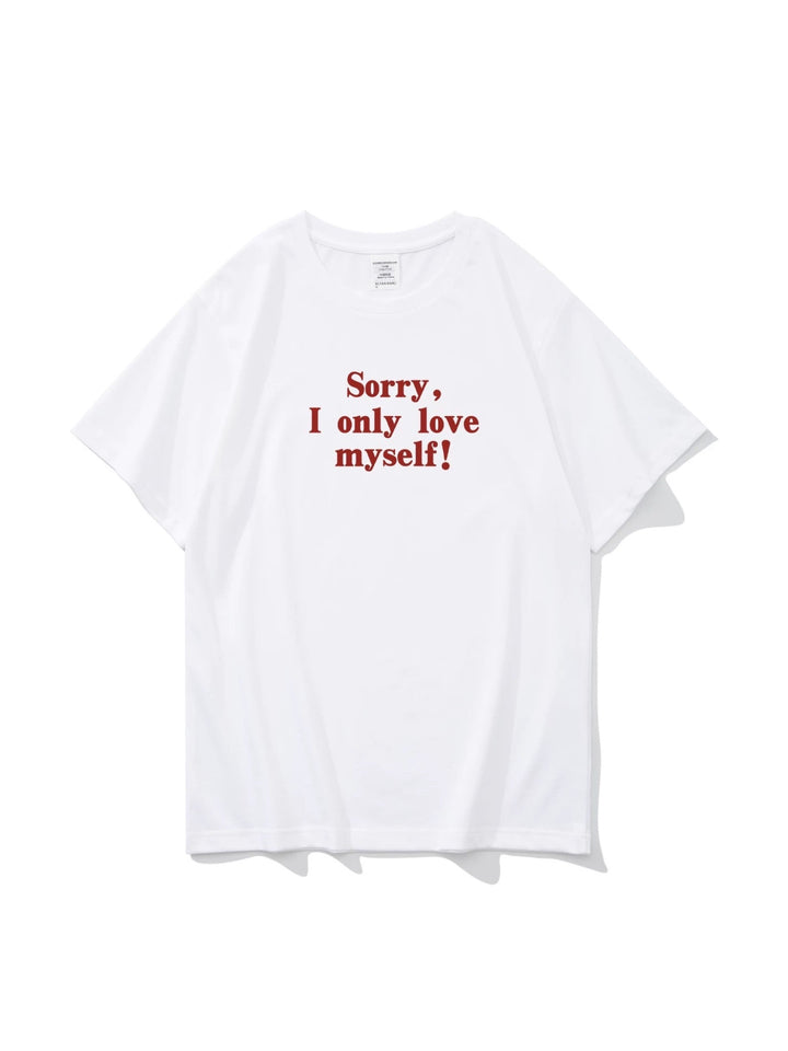 love myself ロゴプリントTシャツ