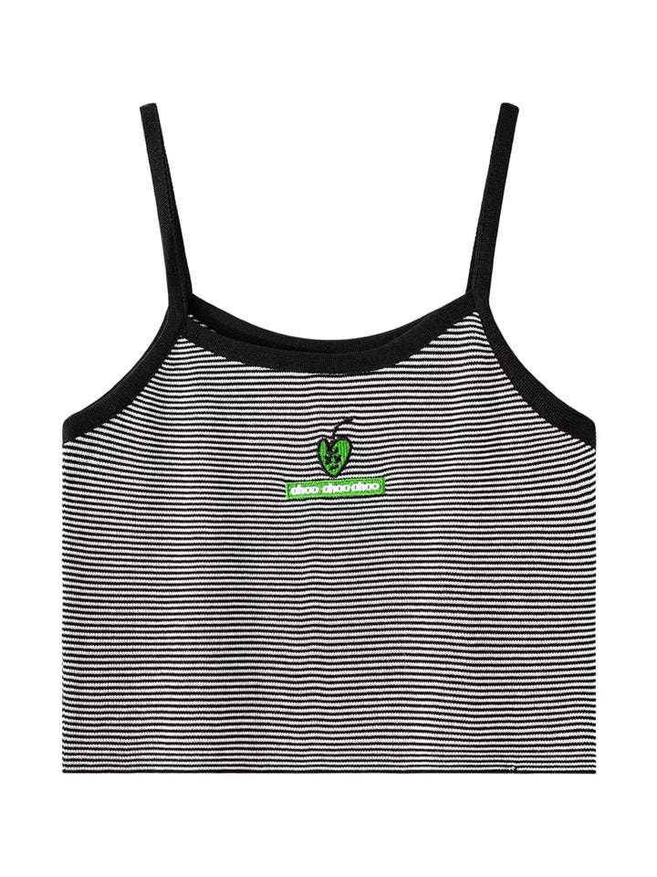 ハートモチーフボーダーバイカラーキャミソール