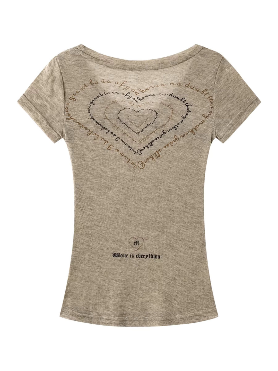 GothicグラフィックUネックTシャツ