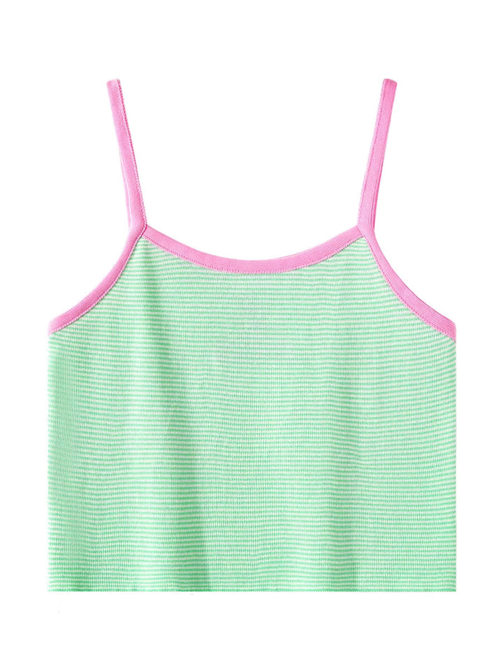 ハートモチーフボーダーバイカラーキャミソール