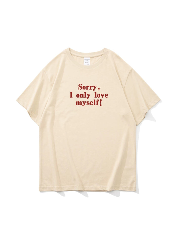 love myself ロゴプリントTシャツ